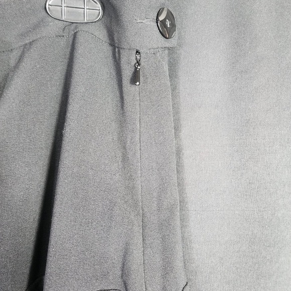 Elevenses Anthropologie Black Pleated Drop Waist Scalloped Skirt Size 10 Goth - Picture 2 of 7